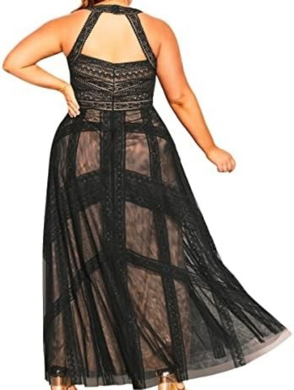 City Chic Plus Size M 18 Maxi Divine Whimsy Dress Deep Navy - Picture 8 of 8